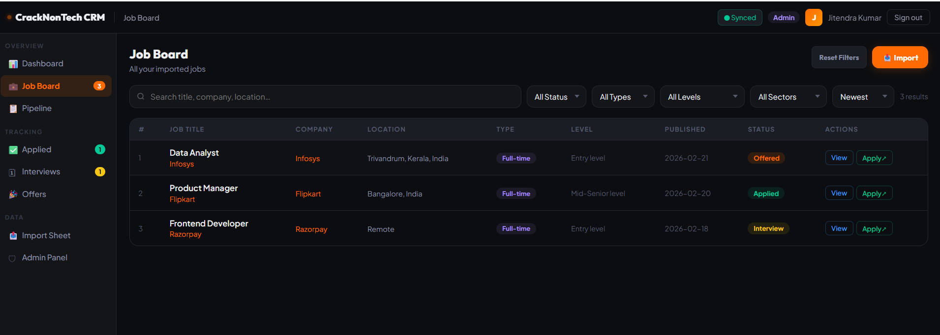 Job Portal - Cracknontech